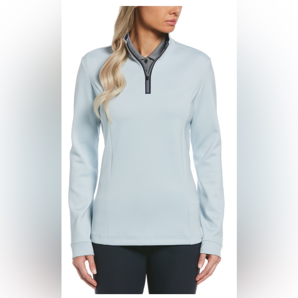 Original Penguin Ladies Clubhouse 1/4 Zip Pearl Blue Pullover